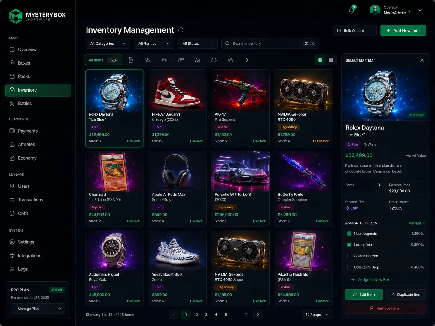 MysteryBoxes.Software platform - Case opening